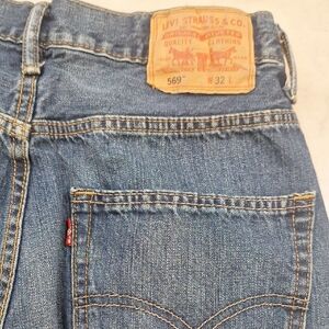 Levis 569 Loose Straight Jorts Jean Shorts Denim Men Sz 32 Unisex Surfer‎ Skater